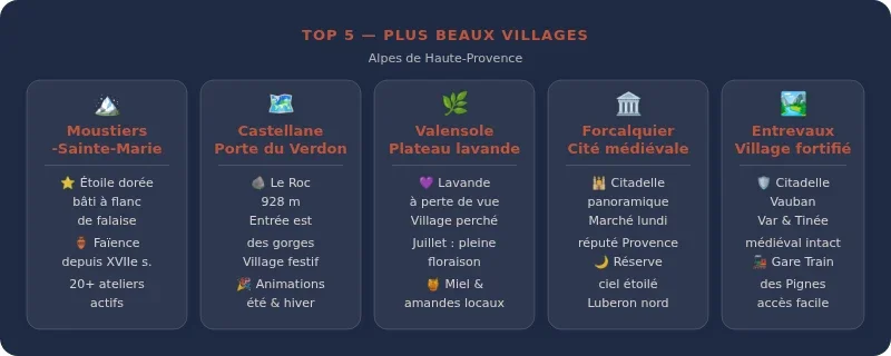 Infographie les plus beaux villages des alpes de haute provence