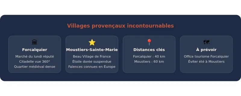 Infographie beaux villages autour de sisteron